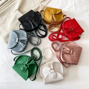 DANCURKEY Factory Mini Crossbody Purse for Woman Tassel Crossbody Candy Color Shoulder Bags