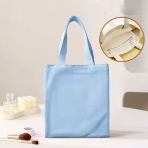 DIY Blank Recyclable Cotton Canvas Tote Bag Eco friendly Customizable White Colorful Student Stationery Storage Large Capacity
