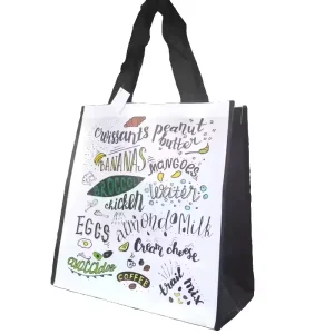 DLBZ Artistic Hand drawn Food Print Laminated Non Woven Bag Full Color Custom Logo Reusable Fashion Shopping Tote Bag