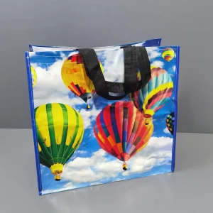 DLBZ Colorful Hot Air Balloon Print Laminated Non Woven Bag Full Color Durable Folding Custom Logo Reusable Shopping Tote