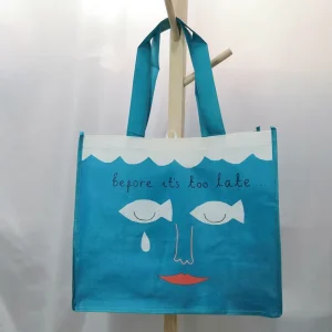 DLBZ Designer Blue Non woven Tote with Creative Letter Print Custom Logo Reusable Versatile Eco friendly Fabric Carrier Handbag