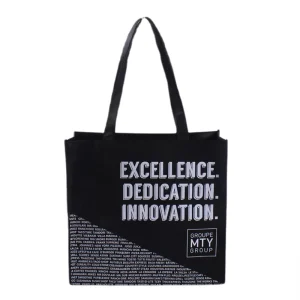DLBZ Modern Minimalist Black Tote Bag Non Woven Fabric Custom Branded Carrier with Letter Print Chic Eco Friendly Sack