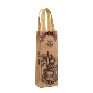 DLBZ Moisture Proof Folding Durable Easy Carry Plain Printable Customizable Non woven Fabric Wine Tote Bag for Single Bottle