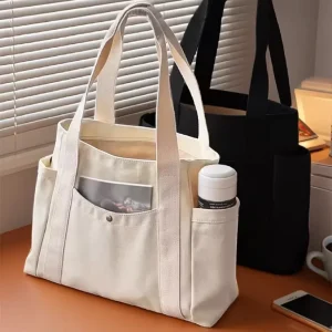 DLBZ Multi Pockets Blank Heavy Duty Trendy Daily Use Multi function Eco Customized Canvas Tote Shopping Bag Summer Autumn Winter