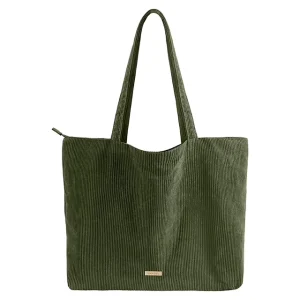 Daily Life Travel Shopping Cotton Plain Corduroy Sling Tote Bag for Cord Purse With Custom Printed Logo