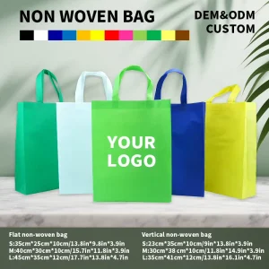 Daily Reusable Nonwoven Bag Foldaway Light Nonwoven Bag for Supermarket Grocery Tote Recycled Eco Material Custom Print