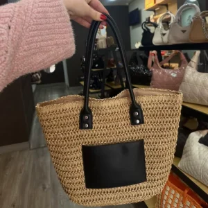 Daily Travel Work Beach Tote Bags Summer Travel Vacation Lightweight Hand Braided Straw Shoulder Bag Handbags