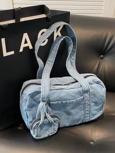 Denim Bag for Women Large Capacity Shoulder Bag with Purse