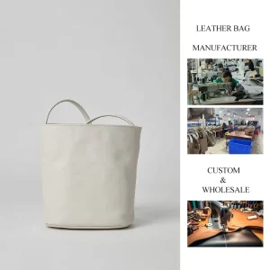 Design Trendy Women Bucket Bag Waterproof Lady Genuine Leather Bag White Cowhide Women’s Shoulder Bucket Bags