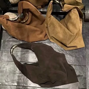 Designer Bag Leather Large Handbag Zipper Closure Solid Color Suede Hobo Bag Single Shoulder Bag for Women