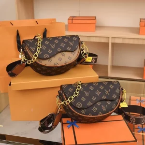 Designer Brand Women’s Handbags Fashionable Retro Saddle Shape Zipper Bags Polyester 3L+ Capacity Original Quality Factory
