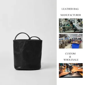 Designer Fashion Custom Genuine Leather Shoulder Bags Black Bucket Bag Women’s Bucket Bags for Women