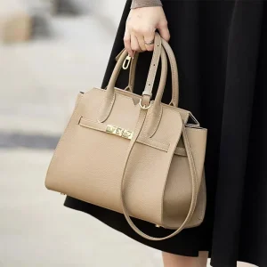 Designer Handbags Women Luxury Leather Shoulder Tote Bag with Top Handle and Detachable Crossbody for Everyday Elegant Look