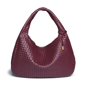 Designer Inspired Handcrafted Woven Hobo Large Tote Bag Women’s Soft Leather Underarm Shoulder Bag for Daily Travel