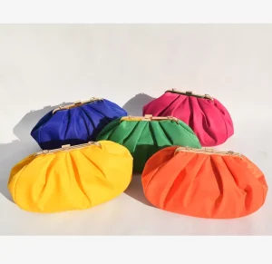 Designer Nylon Metal Frame Clip Clutch Bag Evening Bag