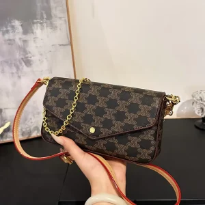 Designer Textured PU Mahjong Bag Trendy Monogram Zip Chain Envelope Women Multi-Purpose Small Crossbody Clutch Shoulder Bag