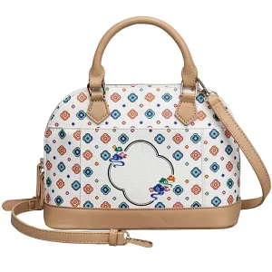 Designer Women’s Small Satchel Bag Three Straps Embroidery Double Zipper PU Leather Classic Top Handle Shoulder
