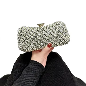 Diamond Encrusted Polyester Clutch Bag Model Y205 Women Spring Evening Banquet Dress Cheongsam