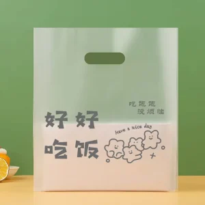 Die Cut Bag with Valve HDPE Material Disposable Shopping Bags for Fashion Clothes Packaging Silk Screen Printed
