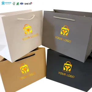 Disposable Art Paper Cosmetic Shopping Gift Bags Customized Printed Luxury Jewellery Craft Packaging Paper Bags