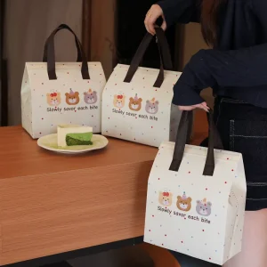 Disposable Insulated Bag for Food Delivery Catering Desserts Thickened Non woven Aluminum Foil Tote Custom logo MT26 02