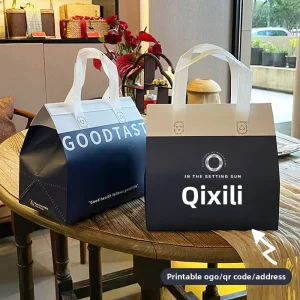 Disposable Insulated Food Delivery Bag Thickened Tote Non Woven Aluminum Foil Tea Cake Packaging Bag MT26 38