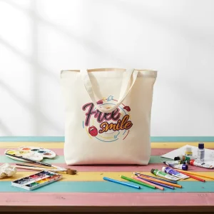 Durable Custom Silk Screen Printed Recyclable Cotton Tote Bag Eco friendly Reusable Cotton Bag for Grocery & Packaging