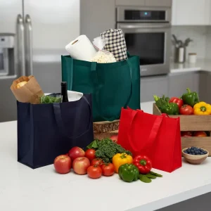 Durable Daily Industrial Supermarket Transport Non Woven Laminated Bags Silk Screen Printed Design Customized Size Color