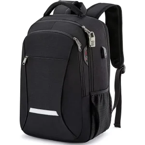 Durable Lightweight Anti Theft Travel Laptop Backpack USB Charging Port Bag Man Women School Students College Backpack
