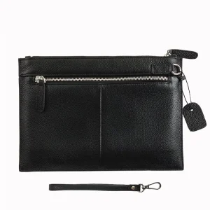 Durable Men’s Genuine Leather Clutch Bag Business Wrist Wallet Zipper Purse Clutch Bag