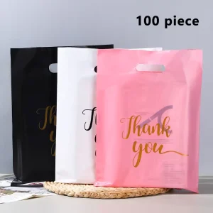 Durable Merchandise Bag Custom Logo Design Printed Plastic Waterproof Shopping Bags Gift Bags