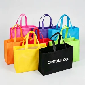 Durable Non Woven Fabric Handbag Custom Size Print Grocery Shopping Bags Tote Carrier for Supermarket Promotion Retail