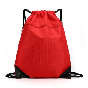 Durable Polyester Drawstring Backpack Bags with Front Zipper Pocket for Promotional Items