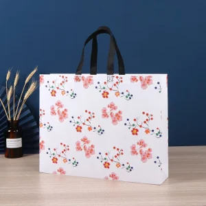 Durable Recyclable Reusable Non Woven Eco Friendly Foldable Shopping Tote Bag Silk Screen Printed Geometric Pattern for Ties