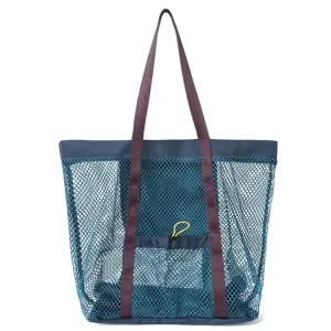 EW0007 Promotional Custom Large Mesh Beach Bag Blue Designer Tote Bag
