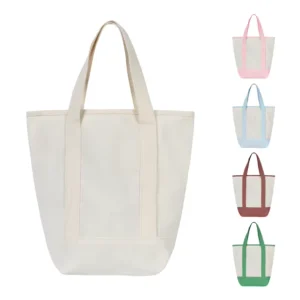 Eco Custom Printed Logo Grocery Cotton Canvas Boat Bag and Beach Tote Bags Custom Printed Reusable Cotton Shopping Bag