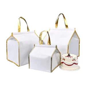Eco Film coated Non Woven Embossed Custom Logo Cake Insulation Bag Pearl Cotton Food Grade Takeaway Picnic Bag Self Adhesive