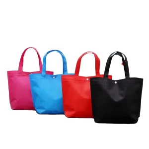 Eco Friendly Biodegradable Durable Reusable Craft Tote Bag Non Woven Material Button Closure Logo Printed