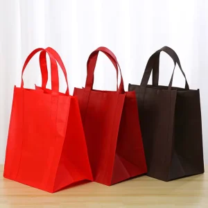 Eco Friendly Biodegradable Reusable Shopping Non woven Tote Bag with Screen Printed Logo Custom for Supermarket