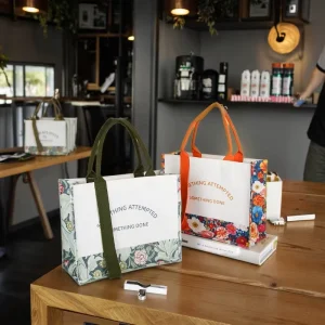 Eco Friendly Cotton Canvas Tote Bag Large Capacity Recyclable Women’s Shopping Business High Quality Packaging