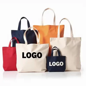 Eco-Friendly Cotton Canvas Tote Bags Custom Medium Zipper Closure Custom Logo Letter Pattern Fashionable Heavy