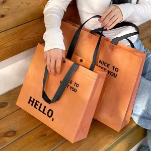 Eco Friendly Custom Non Woven Fabric Tote Bags Printed Logo Supermarket Reusable Shopping Bag with Handle
