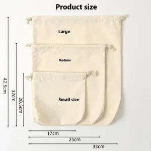 Eco Friendly Custom Packaging Cotton Bags Recyclable Muslin Pouch Dust Bags for Handbags Grocery Shopping Promotion