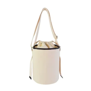 Eco Friendly Customize logo Bucket Bags 100% Cotton Fabric Canvas Tote Ladies Women Handbags with Pocket and Zipper