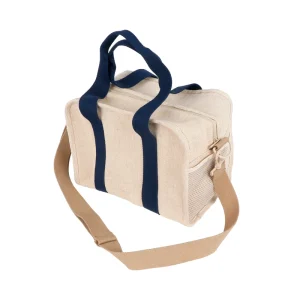 Eco Friendly Fashion Cotton Canvas Large Capacity Mini Duffel Bag Adjustable Shoulder Strap Side Mesh Pocket Foldable Portable
