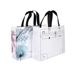 Eco Friendly Laminated Needle punched Non woven Customizable Tote Bags Printed Logo for Advertising Foldable Clothing Use