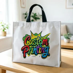 Eco Friendly Non Woven Tote Bag with Flat Base Custom Logo Printing Bag Size 45x37x13cm