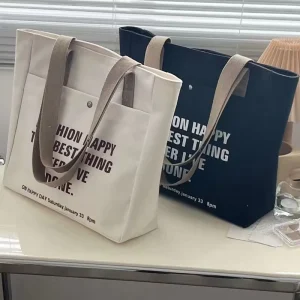 Eco Friendly Promotional Gifts Custom Logo Printed Reusable Foldable Shopping Bags Canvas Cotton Tote Bag