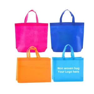 Eco Friendly Recyclable Non Woven Letter Pattern Snack Shopping Tote Bag Big Capacity Supports Custom Size Logo HA