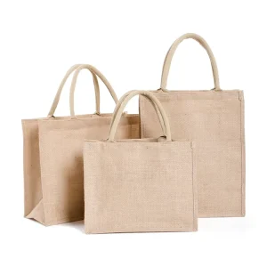 Eco Friendly Recyclable Reusable Grocery Bags Waterproof Shopping Bags with Handle Jute Portable Packaging for Clothing